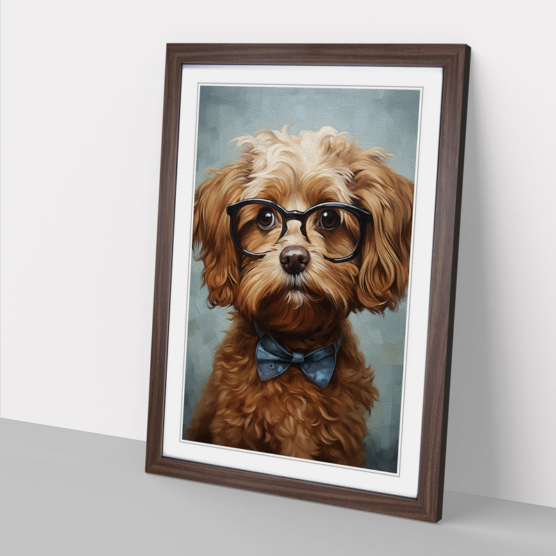 Single Picture Frame Print on Wood, Walnut Framed, 46cm H x 34cm W