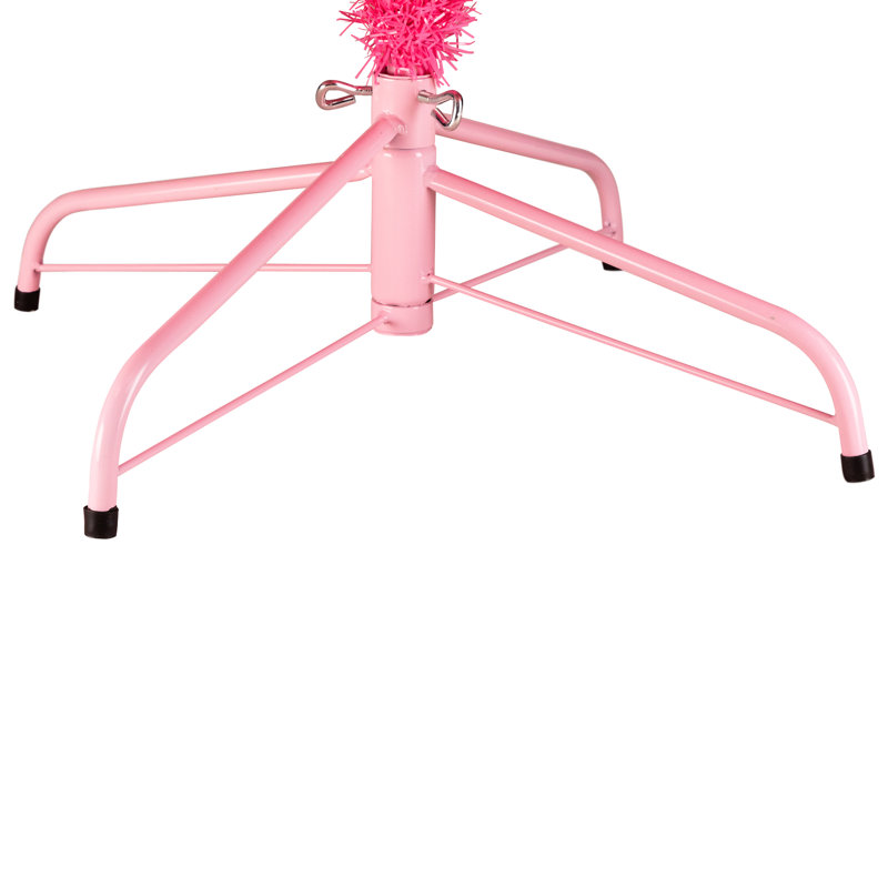 Arbre de Noël artificiel Tinsel - rose - lumières claires, 7', Illuminée