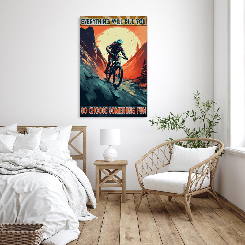 " Mountain Biking Choose Something Fun 3 ", 36" H x 24" W x 1.25" D