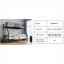 Lit superposé simple au dessus d'un lit double, lit compact pour enfant avec finition brune, structure en métal et en bois avec garde-corps de sécurité et double échelle