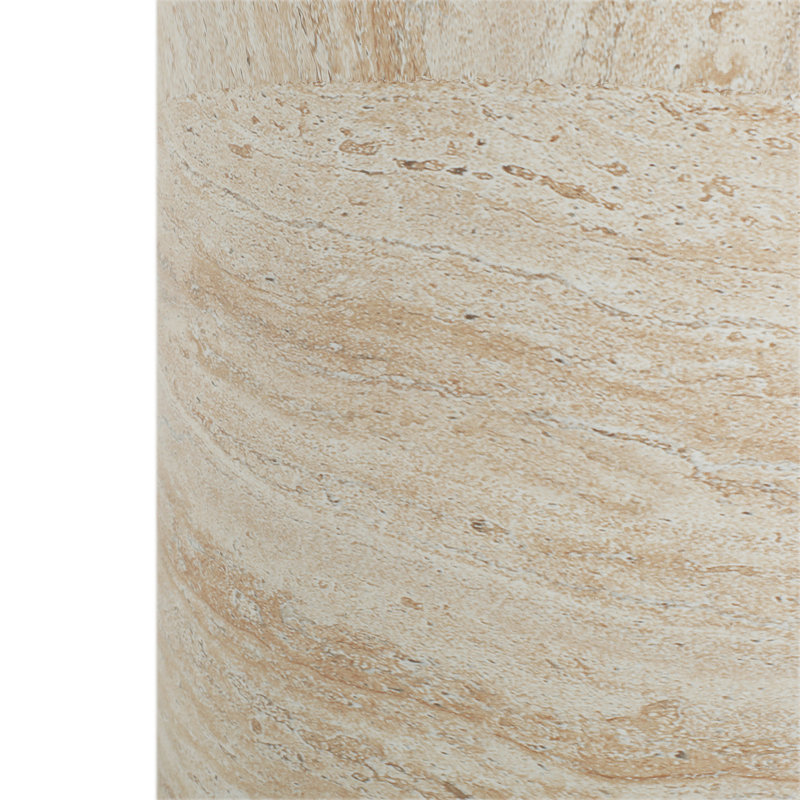 Belsy Light Concrete Side Table, Travertine