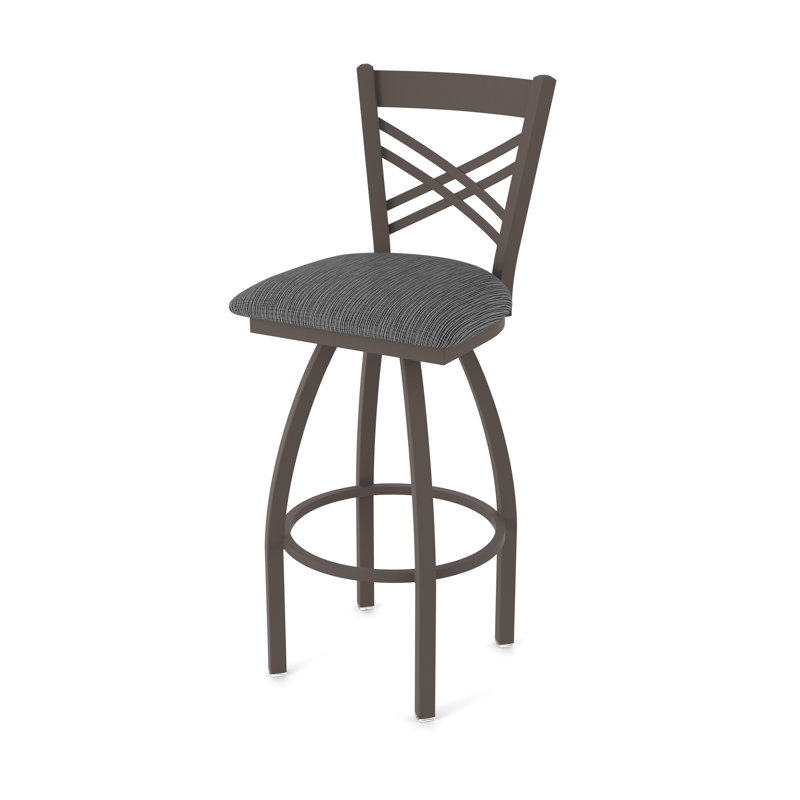 Catalina 36" Swivel Bar Stool, Bronze, Fabric-Graph Coal