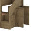 Lit superposé avec lit gigogne, escalier de rangement, garde-robe et 3 tiroirs, structure en bois superposée peu encombrante-1871846837