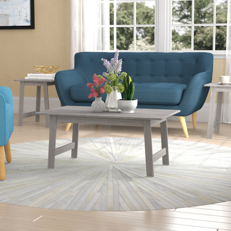 Ensemble de table de bout de 3 pièces en stratifié gris de style transitionnel, parfaite pour prendre le café ou comme décoration dans le salon