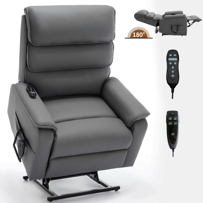 Leatheraire Dual Motor Infinite Position Up To 350 Lbs Power Lift Recliner Chair With Power-Remote, Heat Massage And Heavy Duty Motion Mechanism