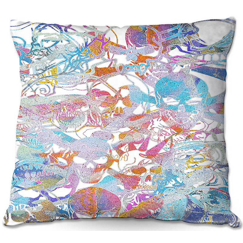  Coussin Couch Graffiti 8, 20 po x 20 po, Blanc