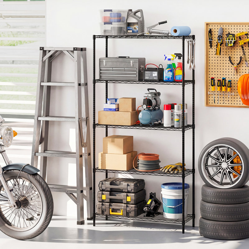 Metal Shelving Unit, 182cm H x 91cm W x 35cm D