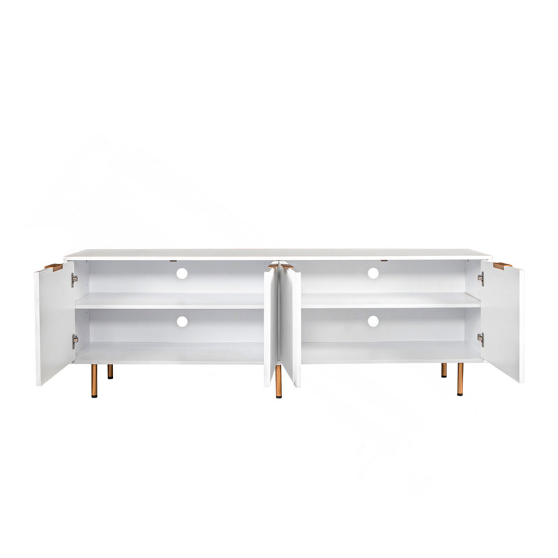 Crédence de rangement l 70,86 po Clareta, Blanc