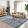 Machine Washable Medallion Floral Area Rug(Blue)