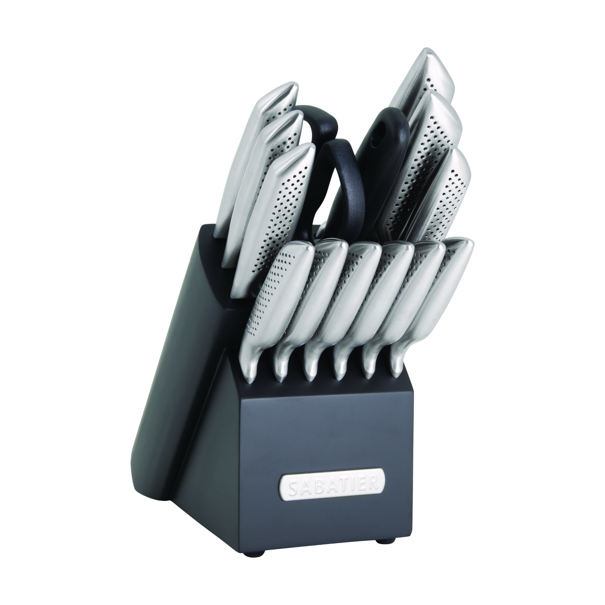 Sabatier 15-Piece Forged Triple Rivet Knife Block Set, High-Carbon  Stainless Steel Kitchen Knives, Razor-Sharp Knife set with Acacia Wood  Block, White