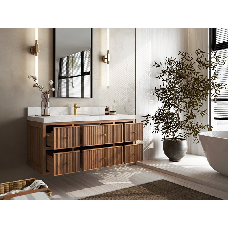 Teck flottant uni 48 po Sonoma X P 22 po De salle de bain, Viola nuit