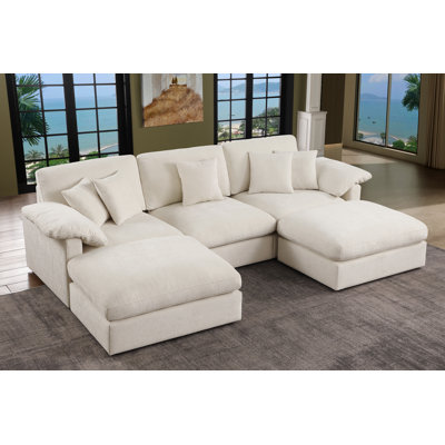Canapé modulaire en U avec coussins amovibles 5 pièces 112 "en U 112"