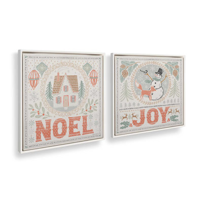 «Woodland Holiday Joy», ensemble de 2 impressions sur toile