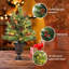 Sapin de Noël artificiel pré-illuminé de 60 cm avec 40 lumières DEL blanc chaud, pommes de pin et baies rouges, décoration de table pour les fêtes, utilisable à l'intérieur comme à l'extérieur.