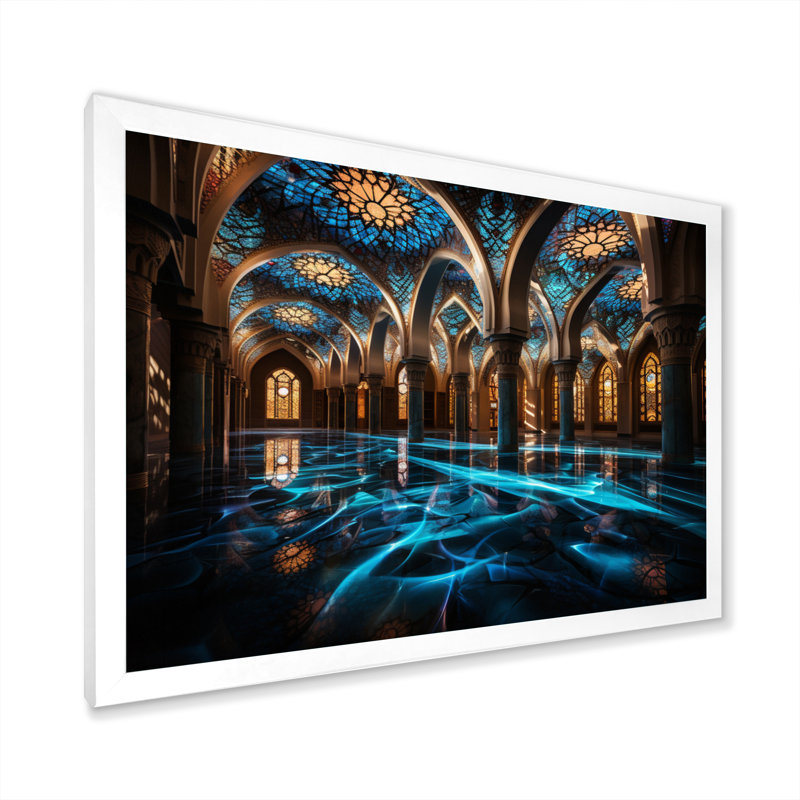 «Mosquée de l'Islam», reproduction d'art, H 24 po x l 32 po x P 1 po, Cadre simple blanc