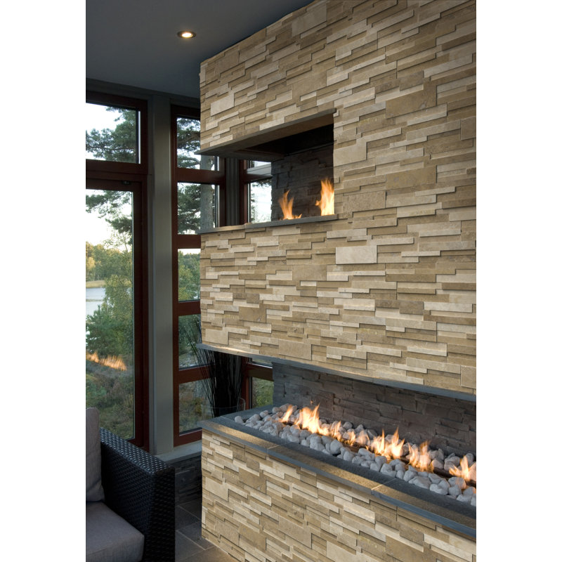 Savile Court 6 in. x 18 in. Honed Travertine Ledger Corner Tile