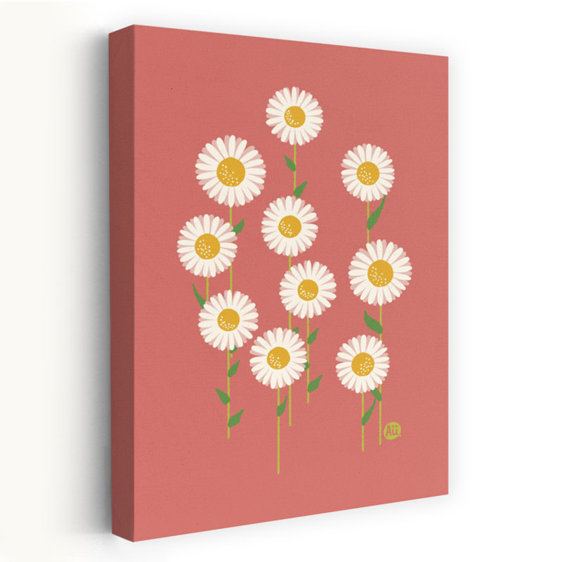 Contemporary Art Abstract Daisy Nature Flower Wall Art by Aia Ueno - Wrapped Canvas Print, 45.72 cm H x 30.48 cm W
