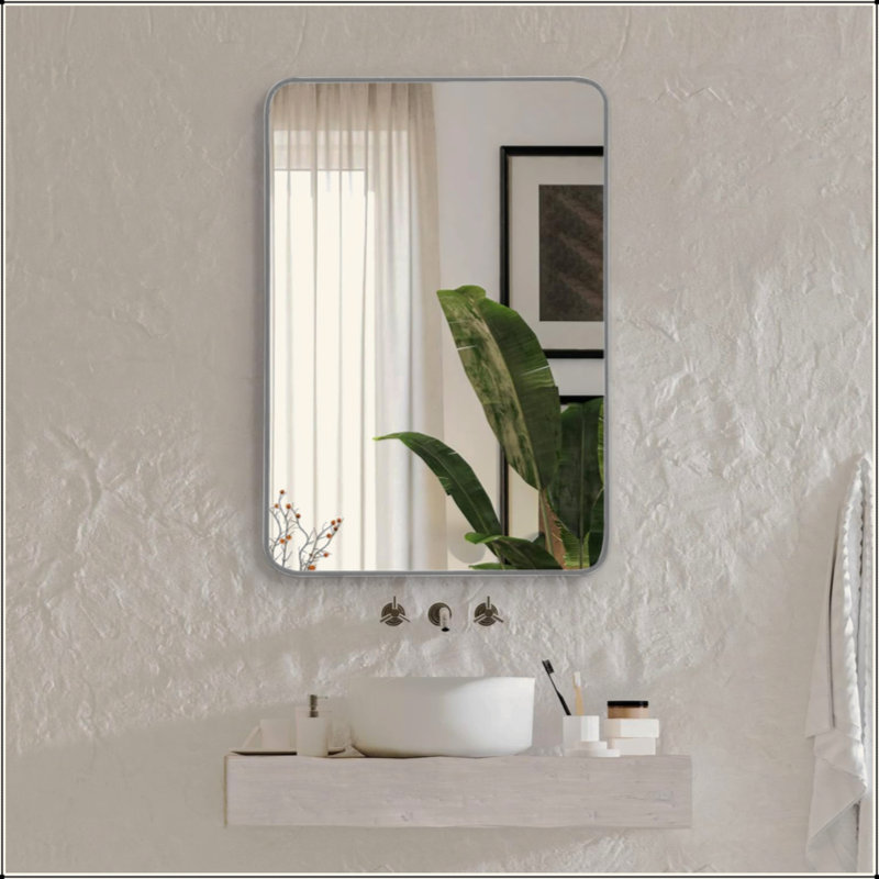 30 "X36" Rectangular Bathroom Wall Mirror, 36" x 30", Black