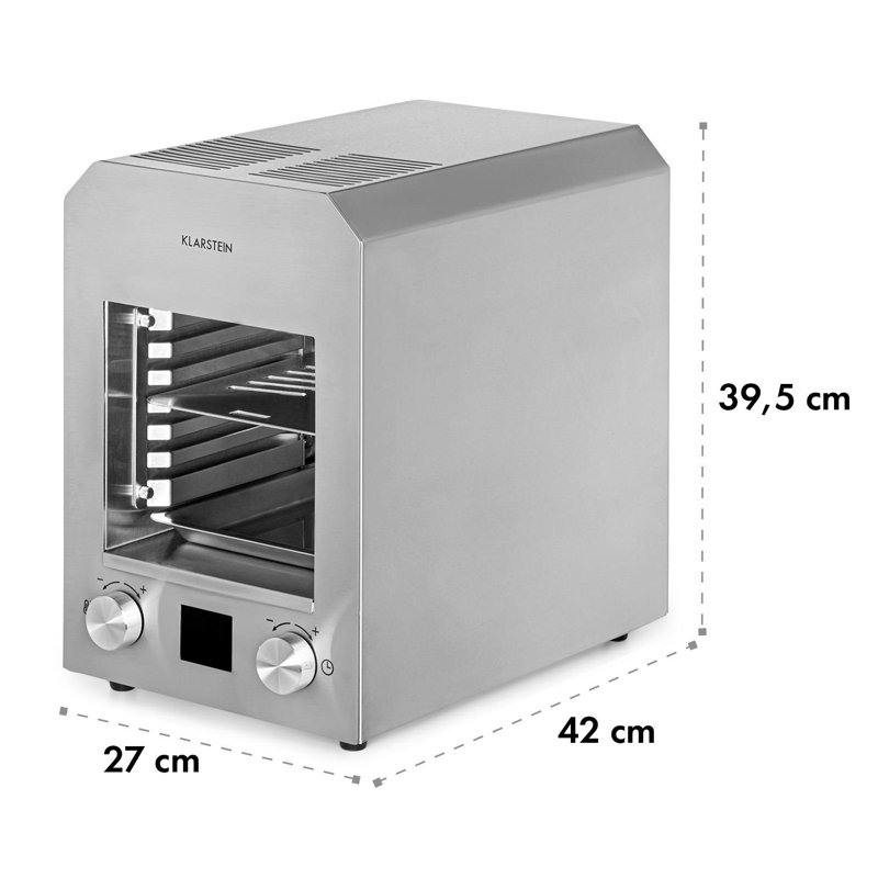 Klarstein Hannibal 18.5cm Smokeless Electric Grill & Panini Press, Silver