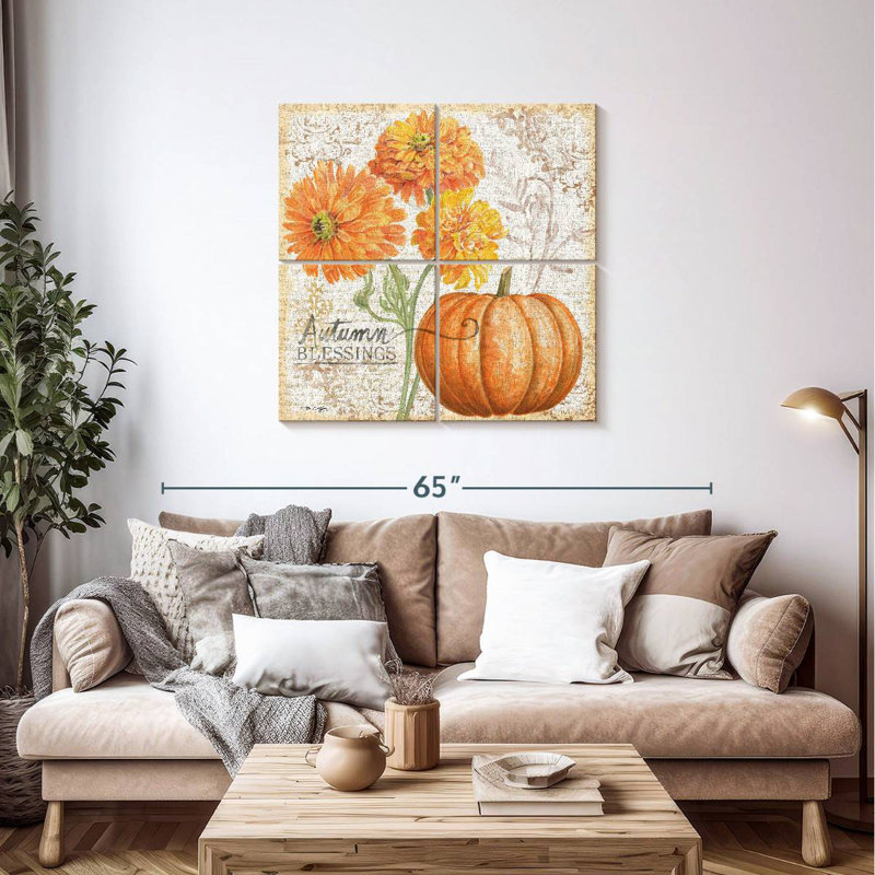 Harnek Fall Florals II, H 38 po x l 38 po