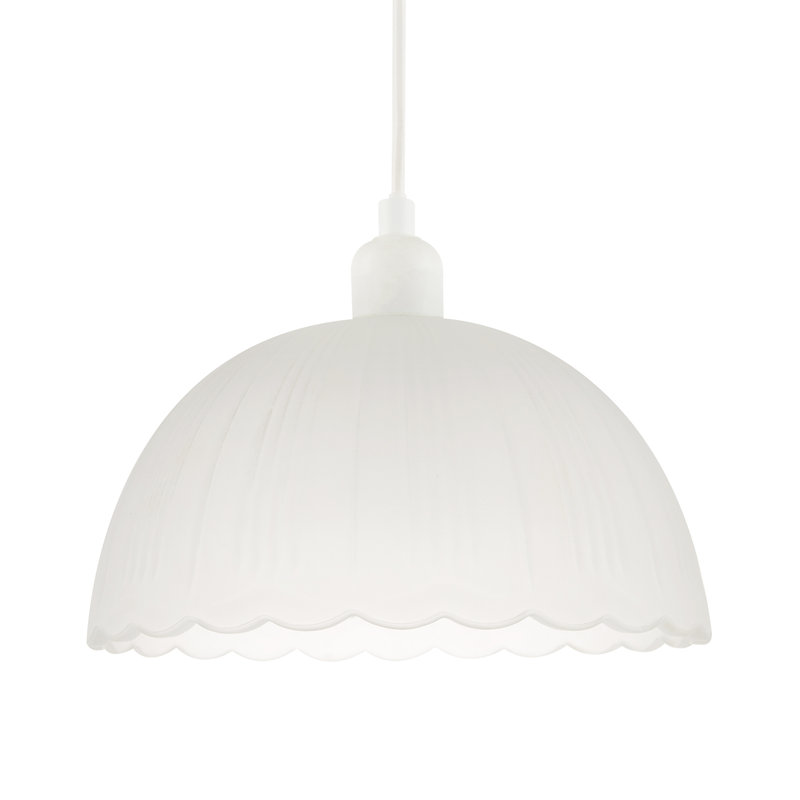 13cm H Glass Bowl Pendant Shade ( No Direct Attachment Method ) in White