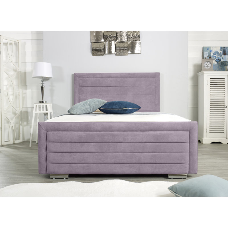 Frazee Upholstered Bed Frame, Super King (6'), Lilac