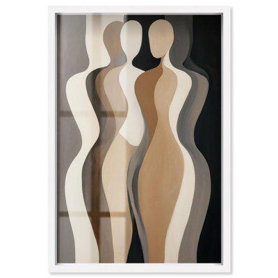 Décoration murale Boho «Chorus of Forms II» par Art Remedy, cadre blanc, 31 x 46