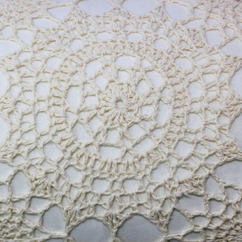 Coussin en coton fait à la main, Beige