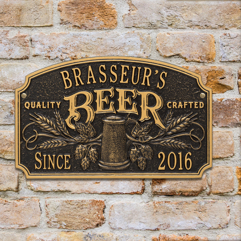 Quality Crafted Beer Arch Wall Décor, Black Gold, Yes