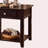 Black side table with a bottom shelf