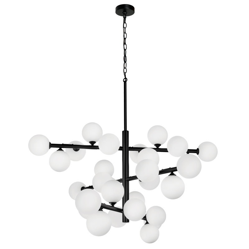 30 - Light Dimmable Glass Bubble Sputnik Mid Century Modern Chandelier