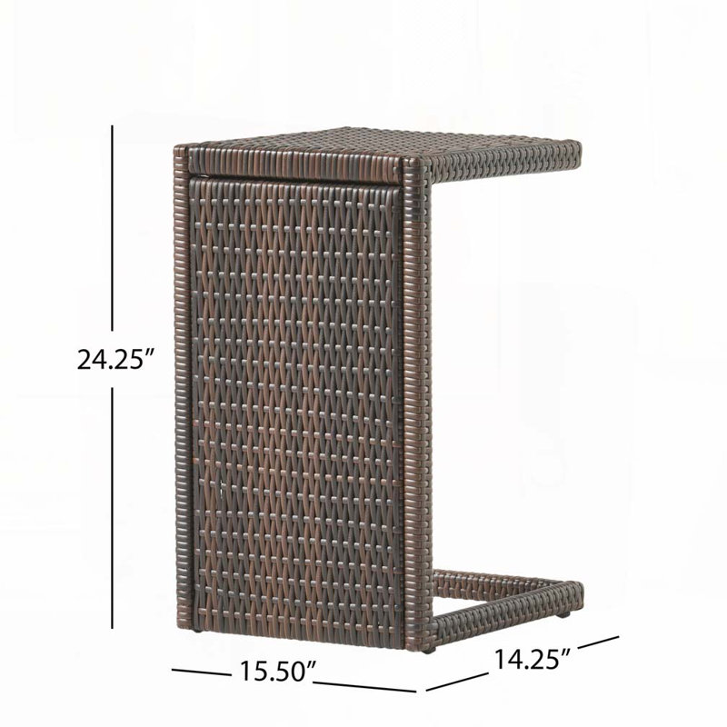 Table d'appoint d'extérieur en osier