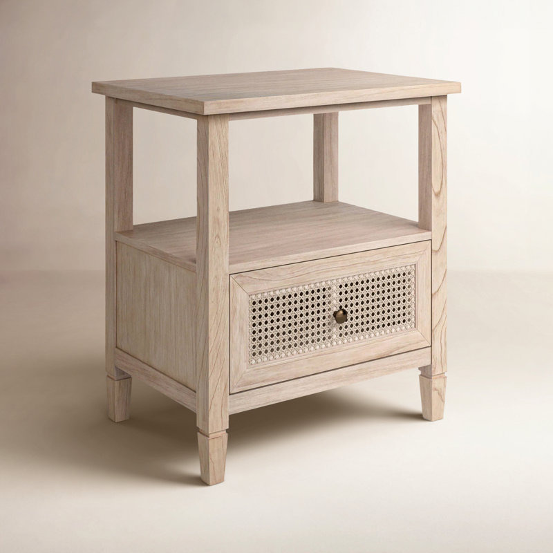 Charleston 1 - Drawer Cane Nightstand, Desert Sand