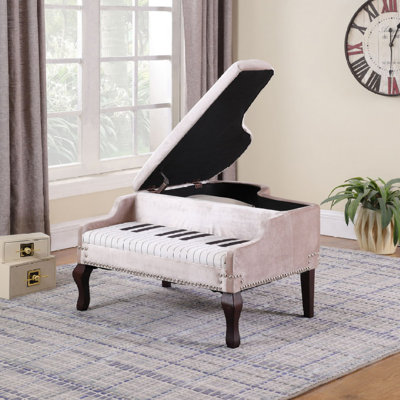 Repose-pieds avec rangement 21 pouces beige