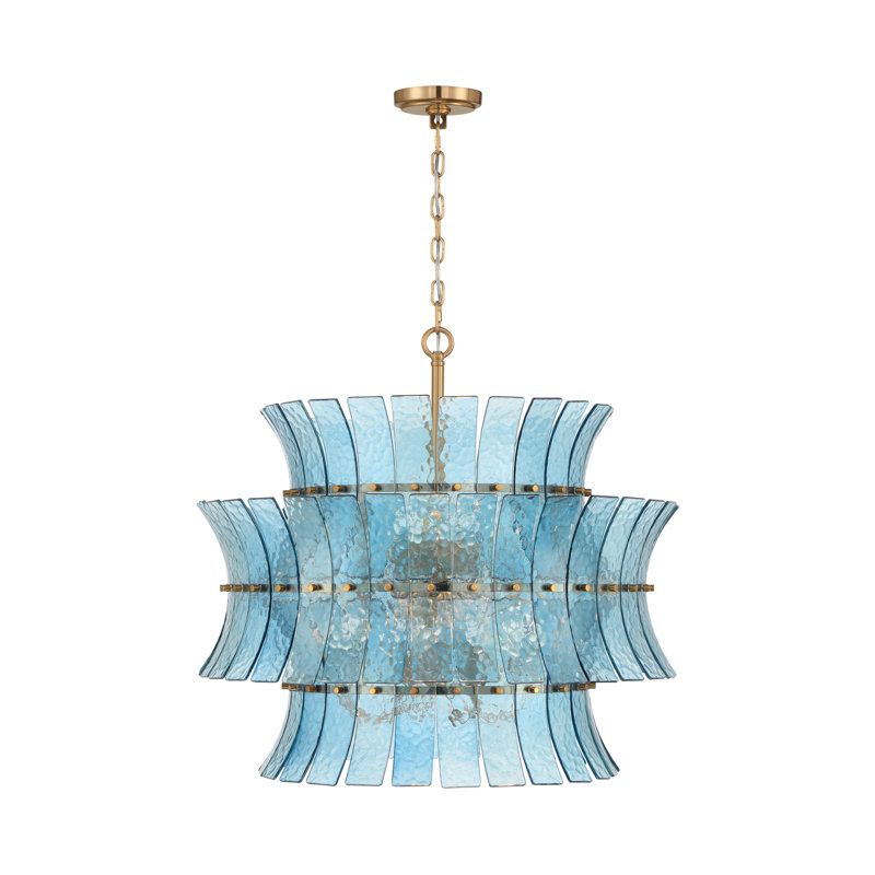 Lustre en laiton vieilli 28 po Abigail