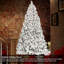 Arbre de Noël enneigé 8 pi avec 700 lumières DEL blanc chaud, arbre de Noël artificiel avec pommes de pin, 1754 pointes en PVC, assemblage facile avec support en métal et branches articulées