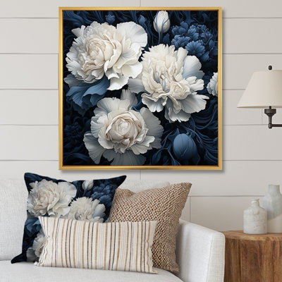 " White Blue Carnations Arrangement V "