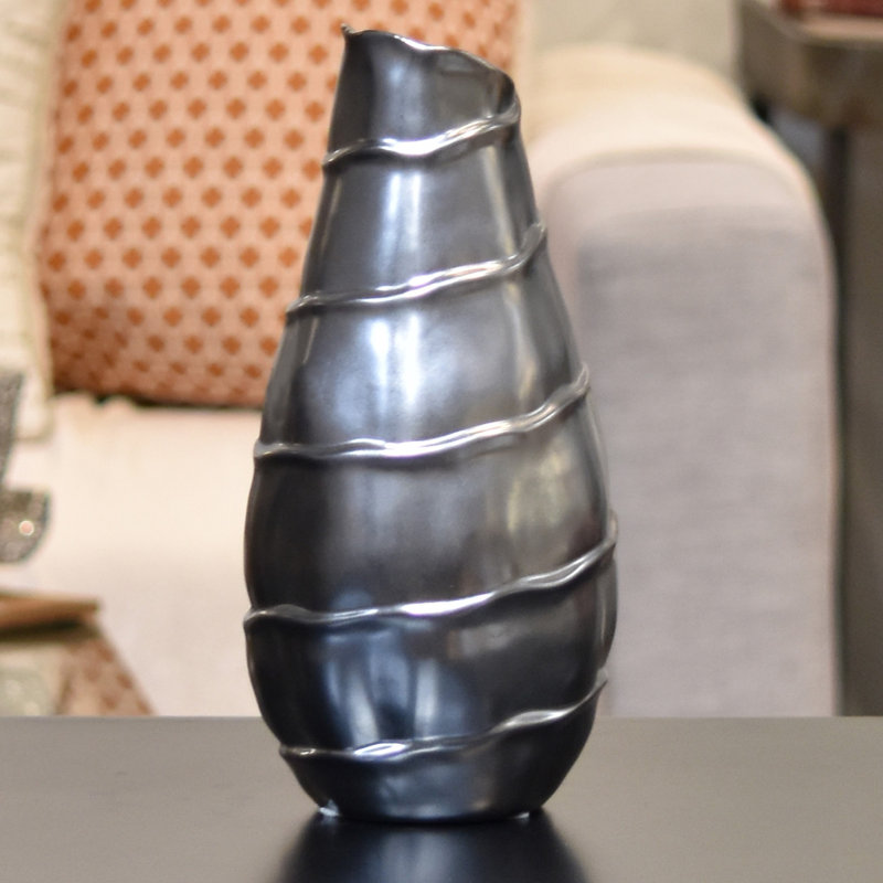 Deshields Ceramic / Porcelain Table Vase, 10.25" H x 4.5" W x 4.5" D
