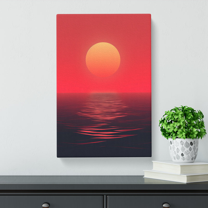 Sunset Minimalism Art - Wrapped Canvas