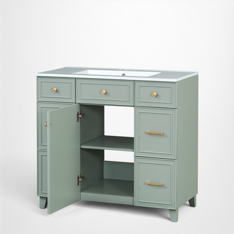 Ensemble de meuble-lavabo simple 36 po, Vert