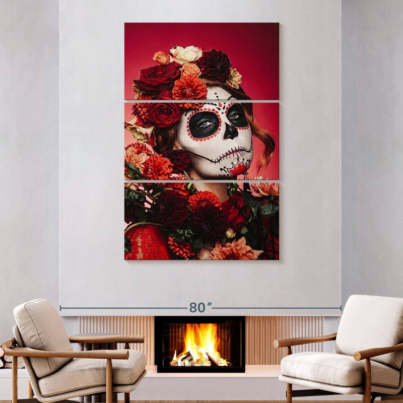 Femme Sugar Skull, H 74 po x l 48 po