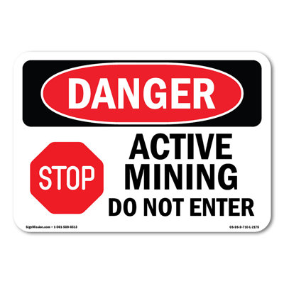 Active Mining Do Not Enter Plastic Sign 14" X 10"