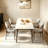 4 - Person White Rectangular Sintered Stone Stone Tabletop Dining Table Set