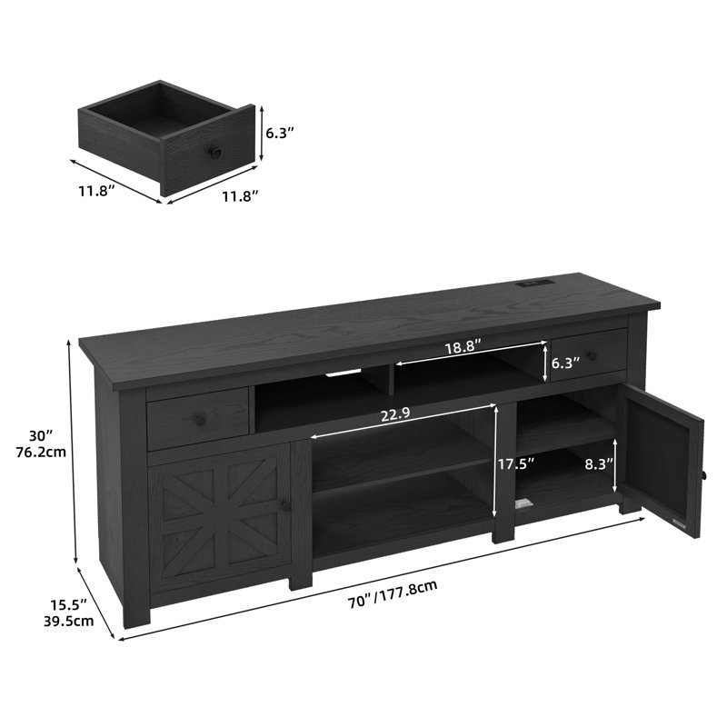 Crédence de rangement Fridoline 70 W, Noir