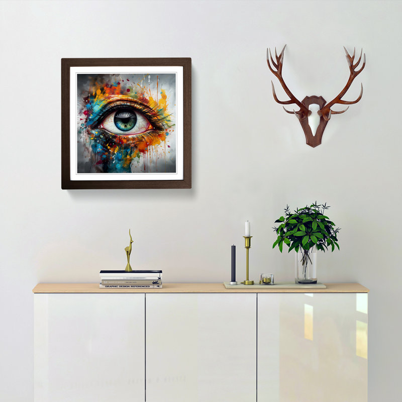 Single Picture Frame Print on Wood, Walnut