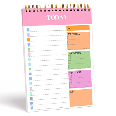 paper notebook English Notebook High Color A5 Coil Daily Planner Stickys Note Book Portable Learning Schedule Note Takings 52 Pages