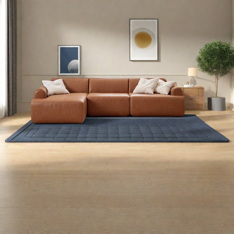 Canapé modulaire convertible brun antique, design moderne et respirant pour la maison