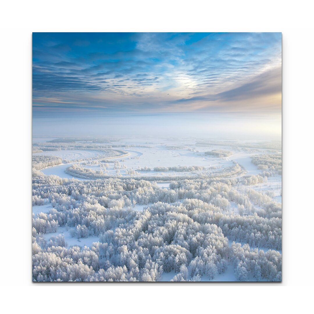 Leinwandbild Wald im Winter - Draufsicht