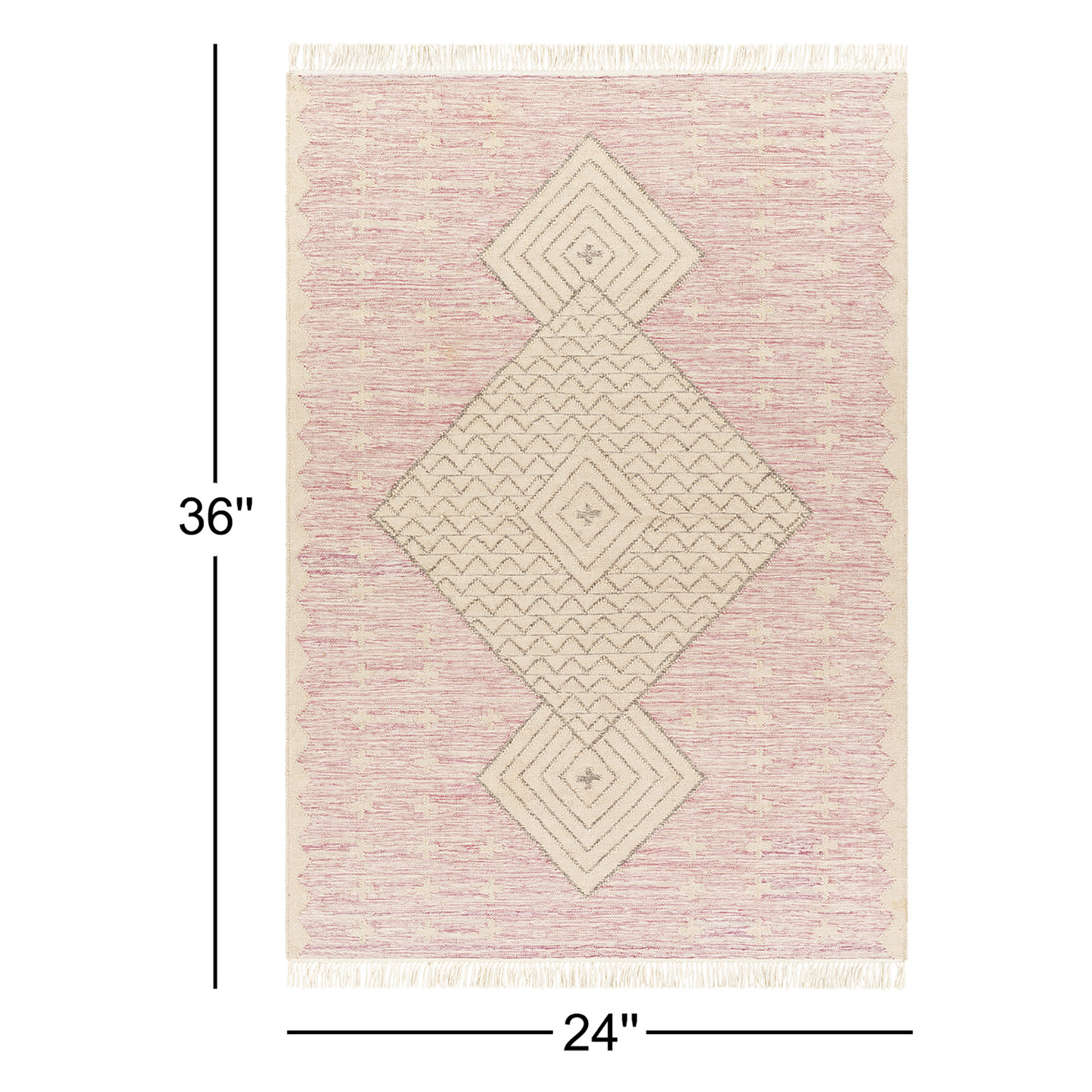 Malti Hand-Woven Geometric Rug, Rectangle 2' x 3'