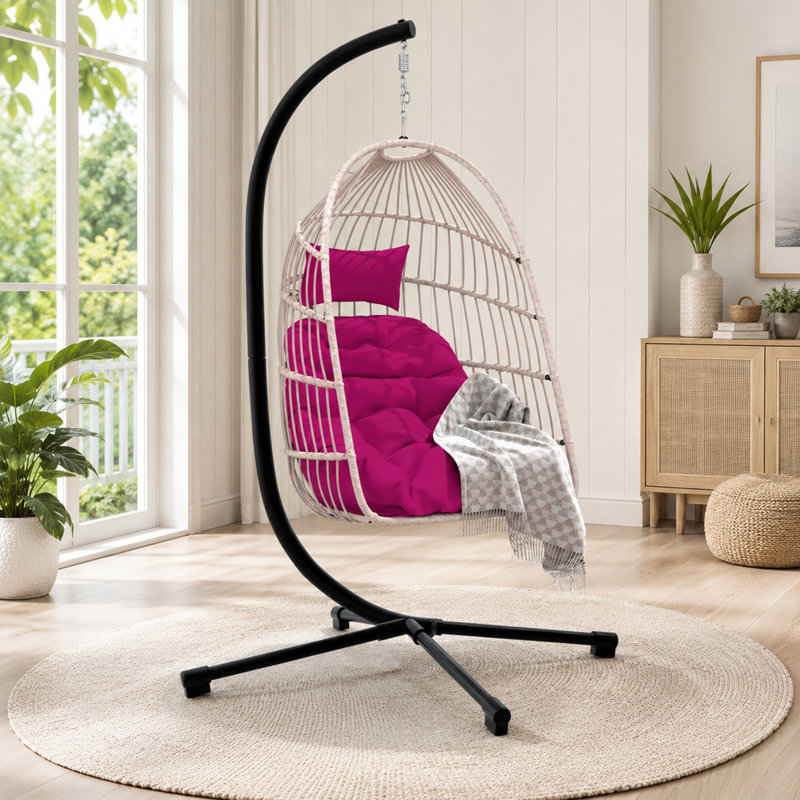 Fauteuil à œufs pliable avec support pour l'extérieur
